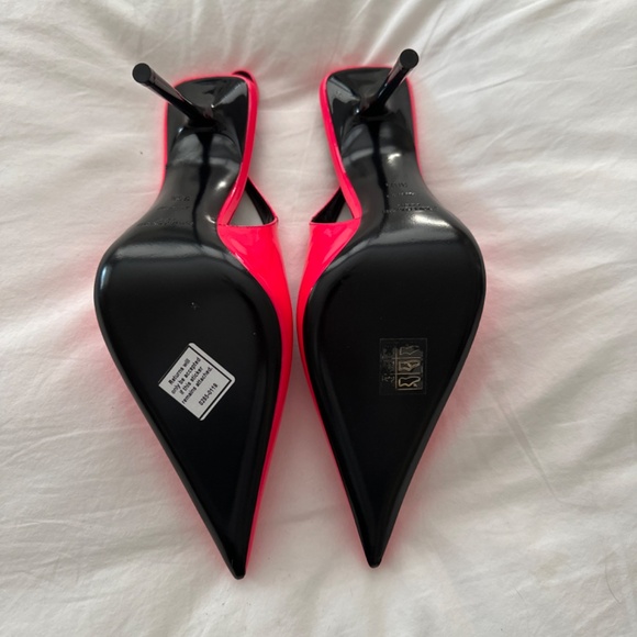 NWT SAINT LAURENT KISS SLINGBACK HEELS - PINK - Picture 3 of 6